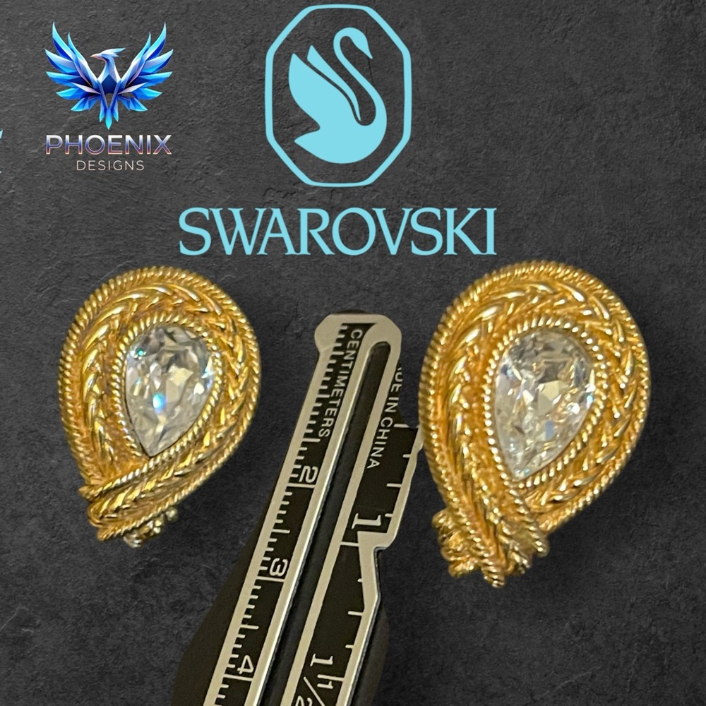 Swarovski Earrings Gold and Crystal